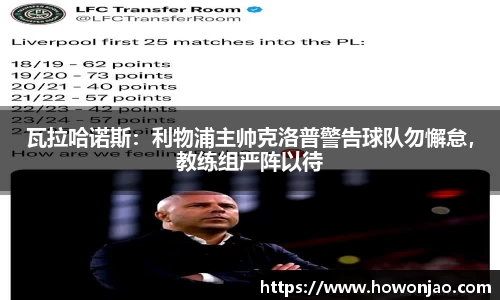 瓦拉哈诺斯：利物浦主帅克洛普警告球队勿懈怠，教练组严阵以待